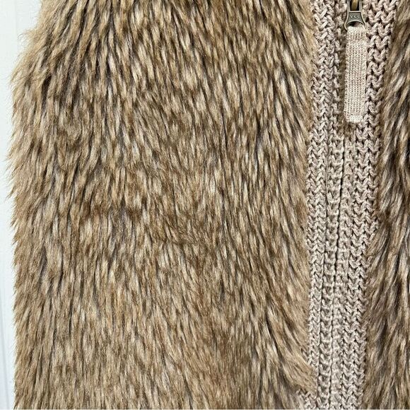 Fenn Wright Manson Knit Vest w/ Faux Fur Front Full Zip Women’s Size Large L - Picture 3 of 5